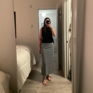 SOLD Blue and White Midi Patterned skirt